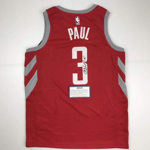 Autographed/Signed Chris Paul Houston Rockets Red Basketball Jersey Steiner Sports COA