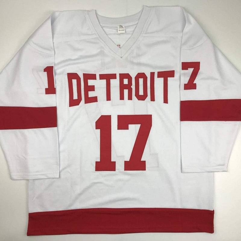 Autographed/Signed Brett Hull HOF 2009 Detroit White Hockey Jersey JSA COA