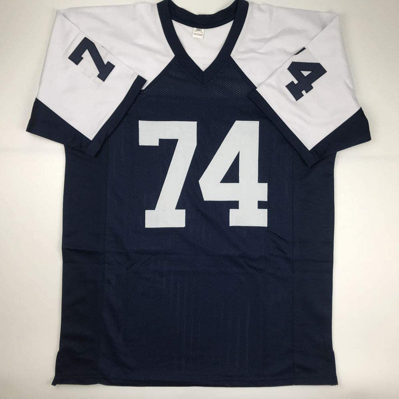 Autographed/Signed Bob Lilly HOF 80 Dallas Thanksgiving Day Football Jersey JSA COA