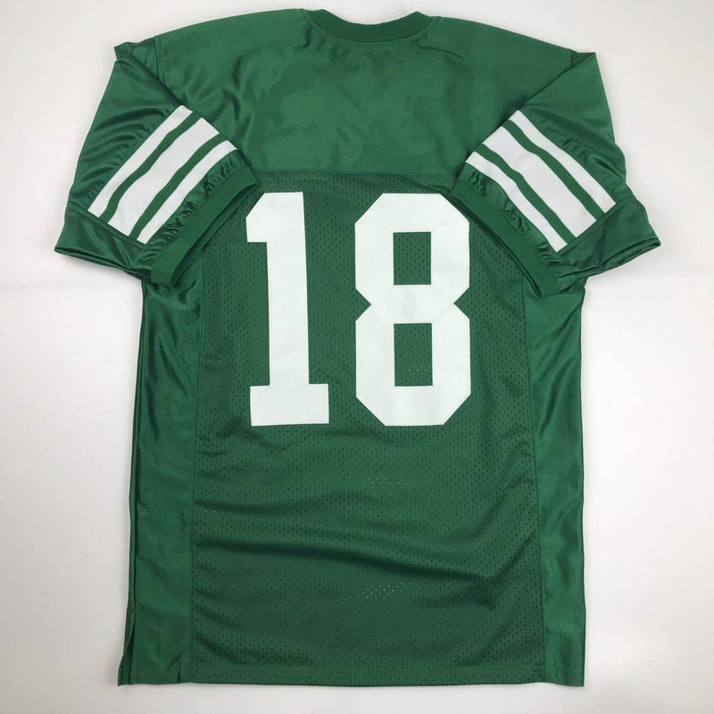 Autographed/Signed Eli Manning Newman High Schol Green Football Jersey Steiner Sports COA