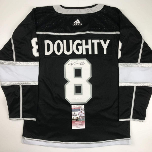 Autographed/Signed Drew Doughty Los Angeles LA Black Hockey Jersey JSA COA