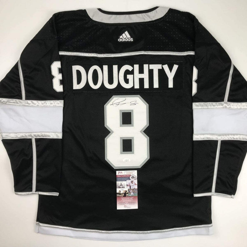 Autographed/Signed Drew Doughty Los Angeles LA Black Hockey Jersey JSA COA
