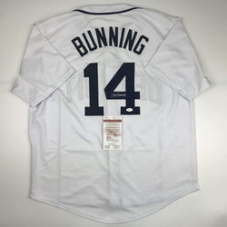 Autographed/Signed Jim Bunning Detroit White Baseball Jersey JSA COA