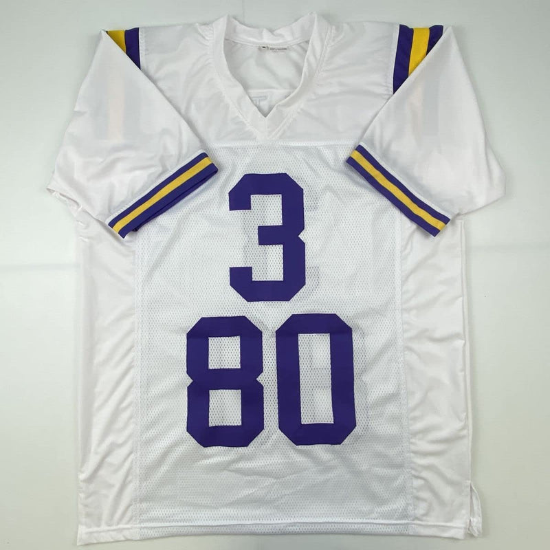 Autographed/Signed Odell Beckham Jr. & Jarvis Landry LSU White College Football Jersey JSA COA