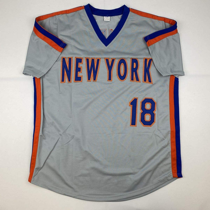 Autographed/Signed Darryl Strawberry New York Grey Baseball Jersey PSA/DNA COA