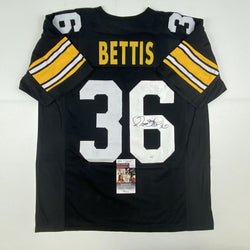 Autographed/Signed Jerome Bettis Pittsburgh Black Retro Football Jersey JSA COA