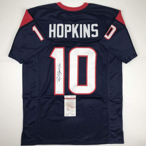 Autographed/Signed DeAndre Hopkins Houston Blue Football Jersey JSA COA