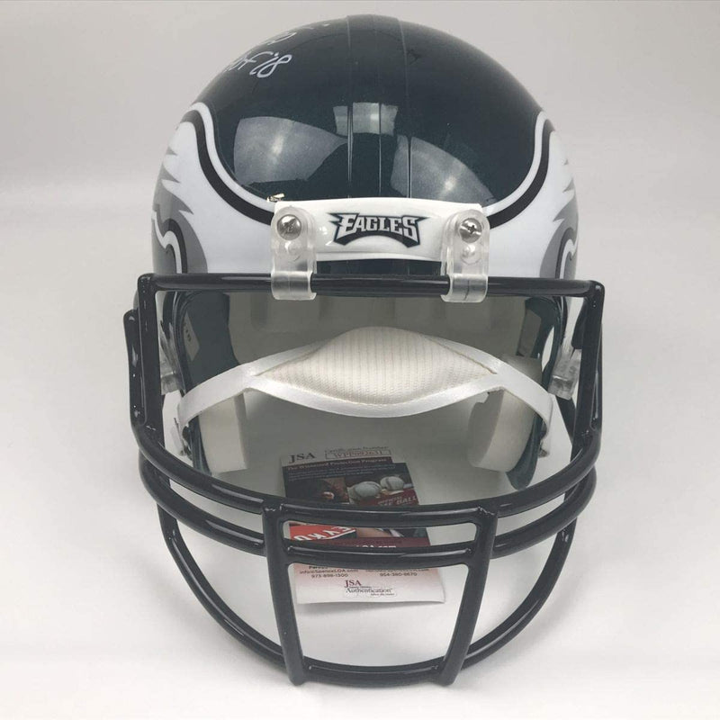 Autographed/Signed Brian Dawkins HOF 18 Philadelphia Eagles Full Size FS F/S Replica Football Helmet JSA COA