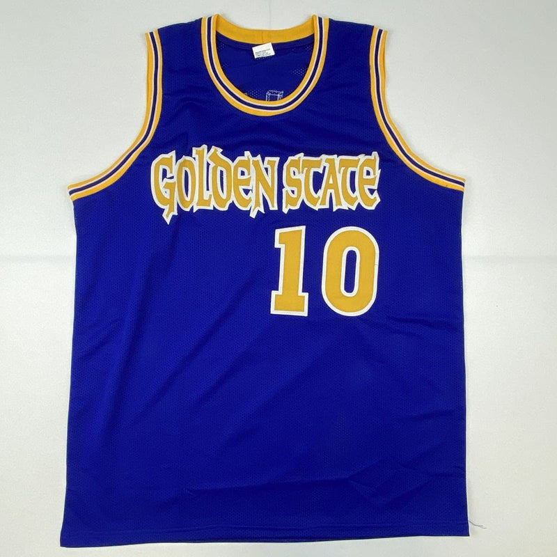 Autographed/Signed Tim Hardaway Golden State Blue Basketball Jersey JSA COA