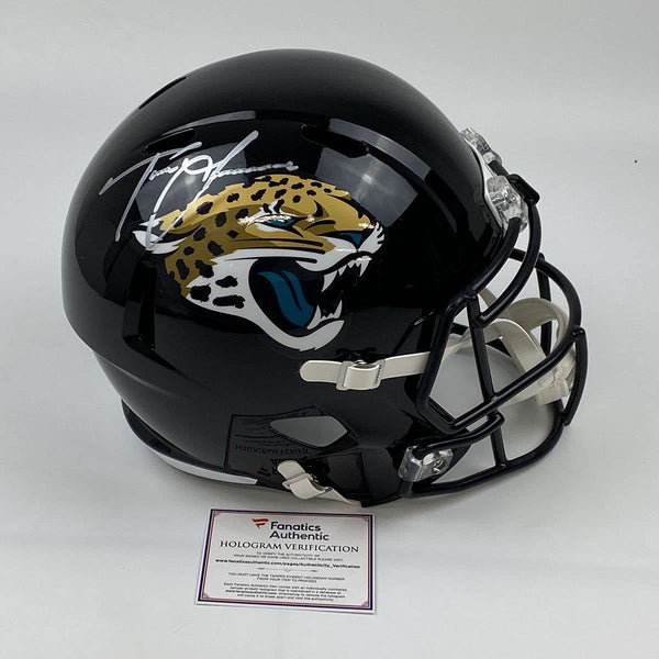 Autographed/Signed Trevor Lawrence Jacksonville Jaguars Full Size FS F/S Replica Football Helmet Fanatics COA