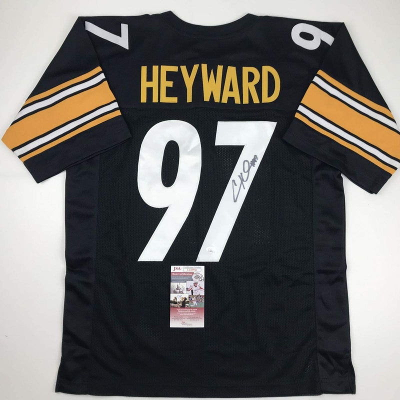 Autographed/Signed Cameron Cam Heyward Pittsburgh Black Football Jersey JSA COA