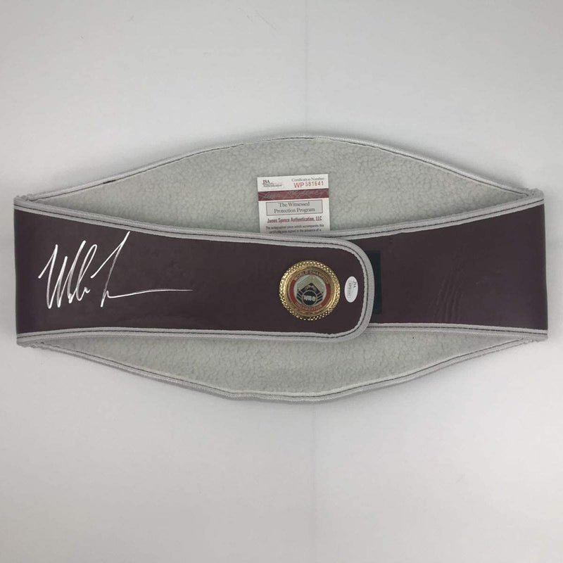 Autographed/Signed Mike Tyson WBO Boxing Replica Championship Belt JSA COA
