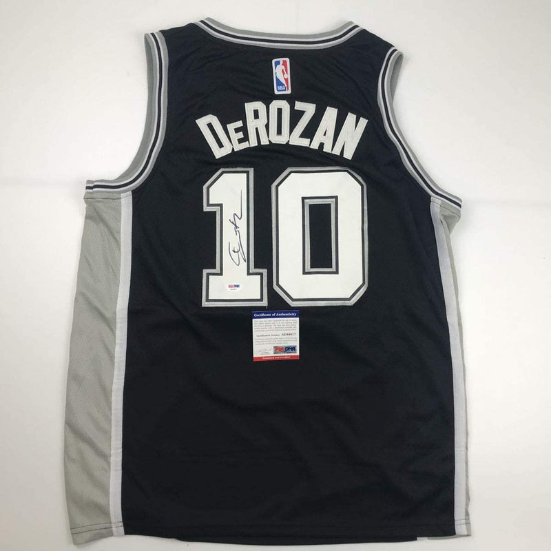 Autographed/Signed DeMar DeRozan San Antonio Black Basketball Jersey PSA/DNA COA