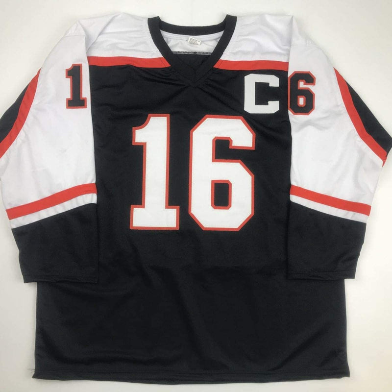 Autographed/Signed Bob Bobby Clarke Philadelphia Black Hockey Jersey JSA COA