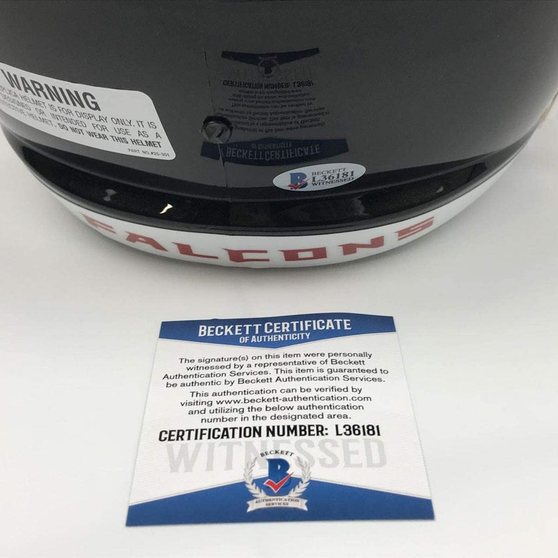 Autographed/Signed Roddy White Atlanta Falcons Full Size FS F/S Replica Football Helmet Beckett BAS COA
