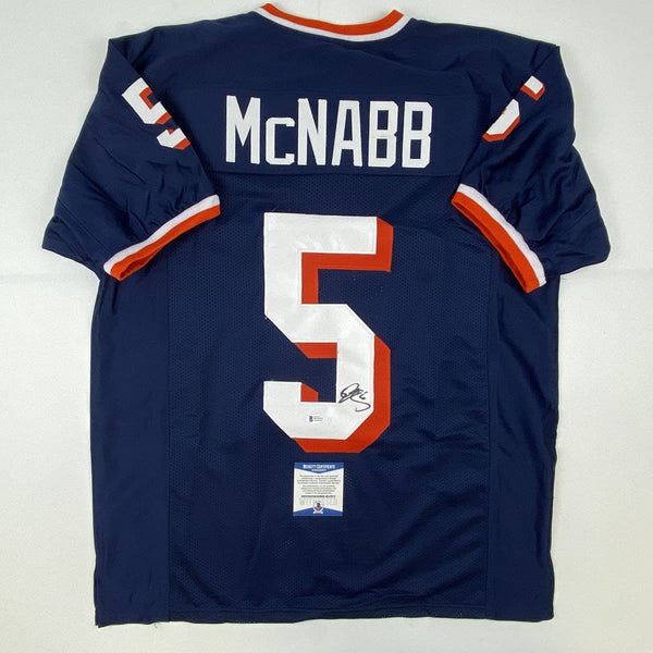 Autographed/Signed Donovan McNabb Syracuse Blue College Football Jersey Beckett BAS COA
