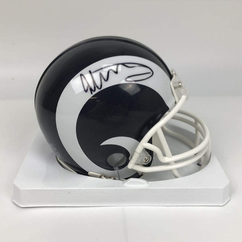 Autographed/Signed Todd Gurley II Los Angeles LA Rams Mini Football Helmet Beckett BAS COA Holo Only