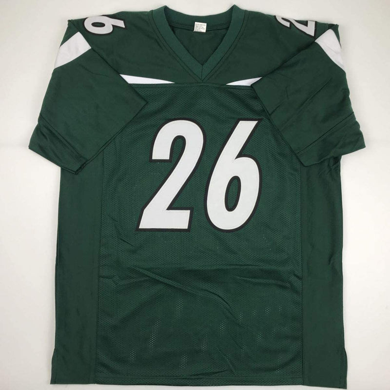 Autographed/Signed Le'Veon LeVeon Bell New York Green Football Jersey JSA COA