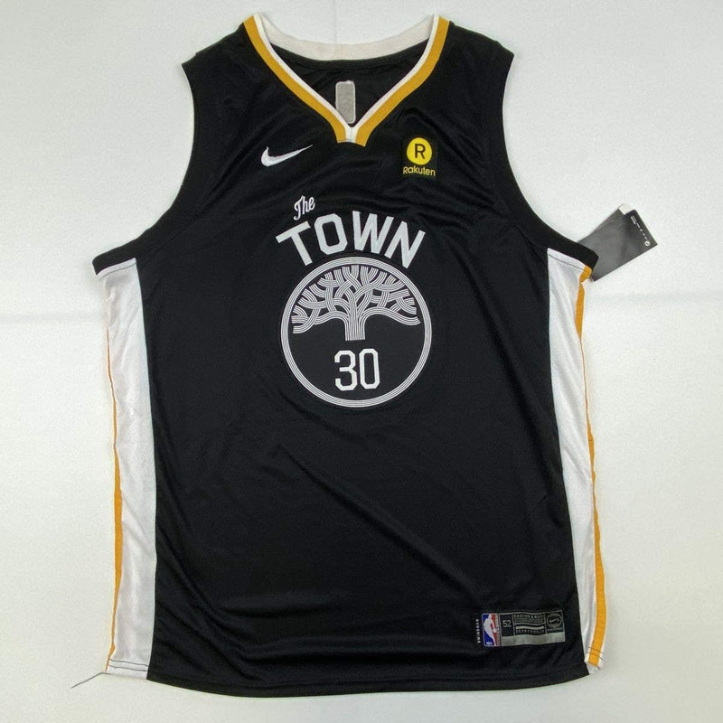 Autographed/Signed Stephen Steph Curry Golden State Black Basketball Jersey Beckett BAS COA Holo Only