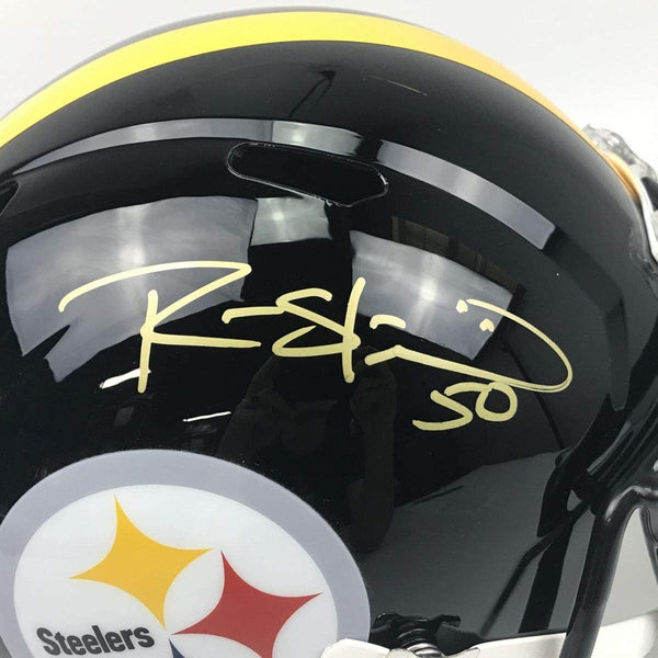Autographed/Signed Ryan Shazier Pittsburgh Steelers Full Size FS F/S Replica Football Helmet Beckett BAS COA