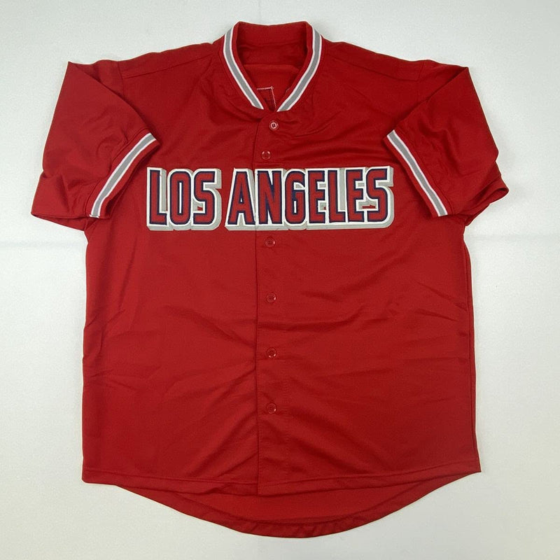 Autographed/Signed Vladimir Vlad Guerrero Los Angeles LA Anaheim Red Baseball Jersey JSA COA
