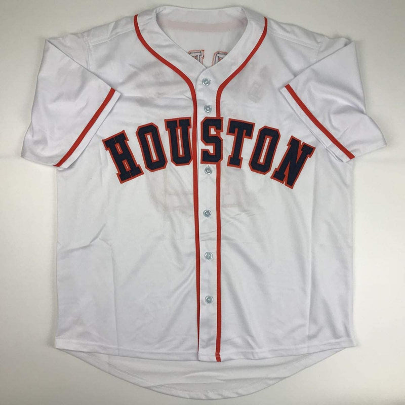 Autographed/Signed Yulieski Yuli Gurriel Houston White Baseball Jersey JSA COA