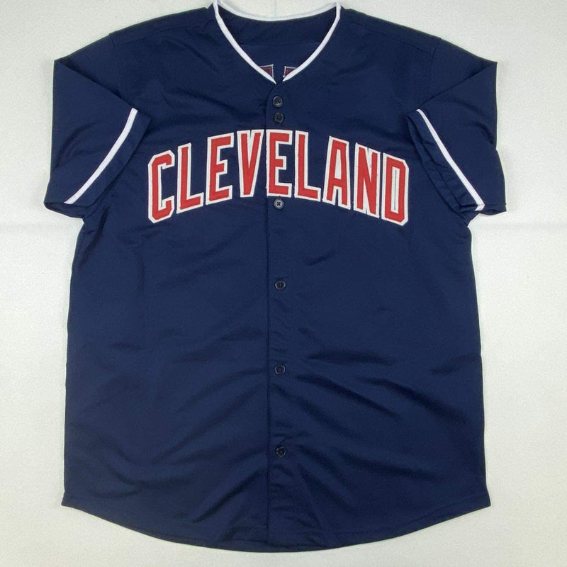 Autographed/Signed Shane Bieber Cleveland Blue Baseball Jersey JSA COA