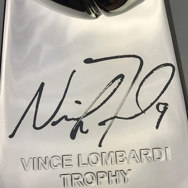 Autographed/Signed Nick Foles Full Size F/S Replica Super Bowl 52 LII Lombardi Trophy Philadelphia Eagles Beckett BAS COA