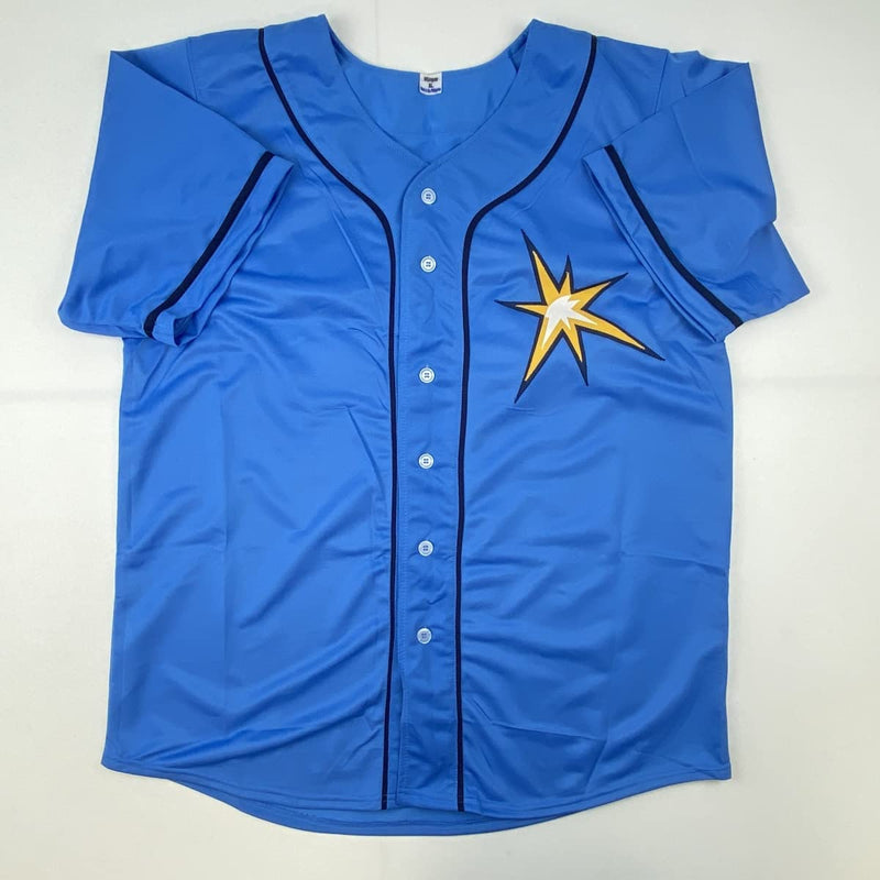 Autographed/Signed Randy Arozarena Tampa Bay Light Blue Baseball Jersey JSA COA