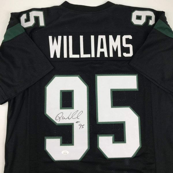 Autographed/Signed Quinnen Williams New York Black Football Jersey JSA COA