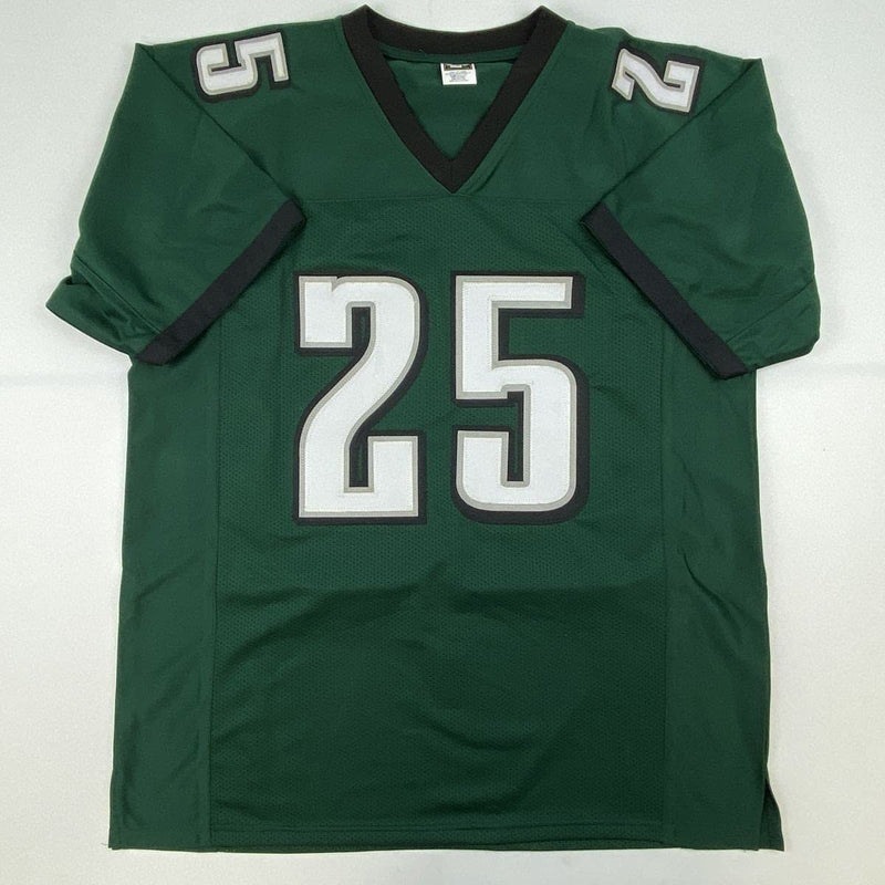 Autographed/Signed LeSean McCoy Philadelphia Green Football Jersey JSA COA