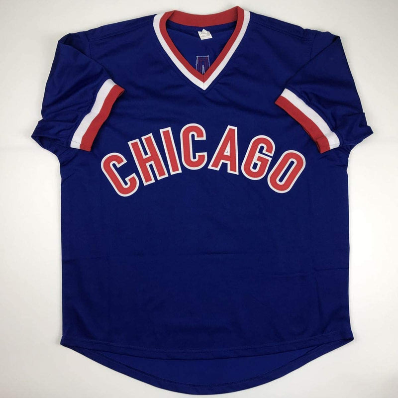 Autographed/Signed Mark Grace Chicago Blue Baseball Jersey JSA COA