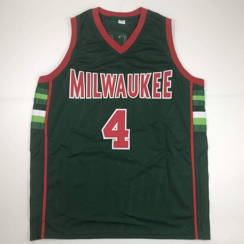 Autographed/Signed Sidney Moncrief Milwaukee Green/Red Basketball Jersey PSA/DNA COA