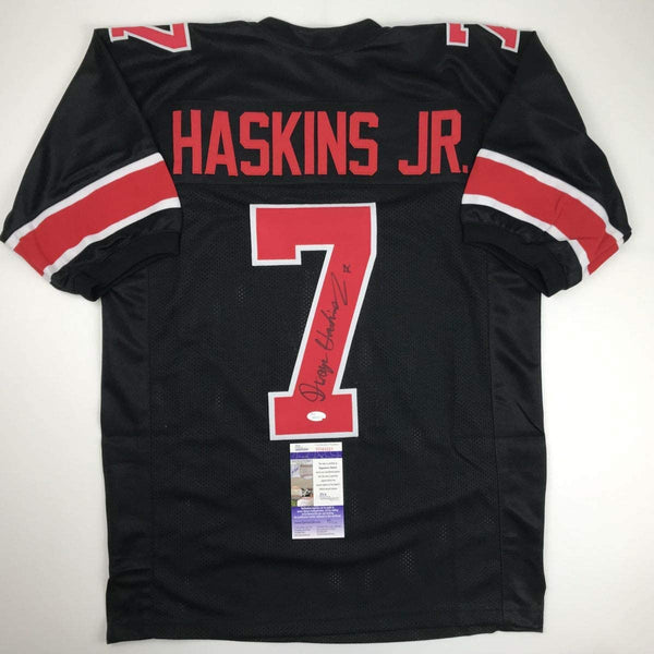 Autographed/Signed Dwayne Haskins Jr. Ohio State Black College Football Jersey JSA COA