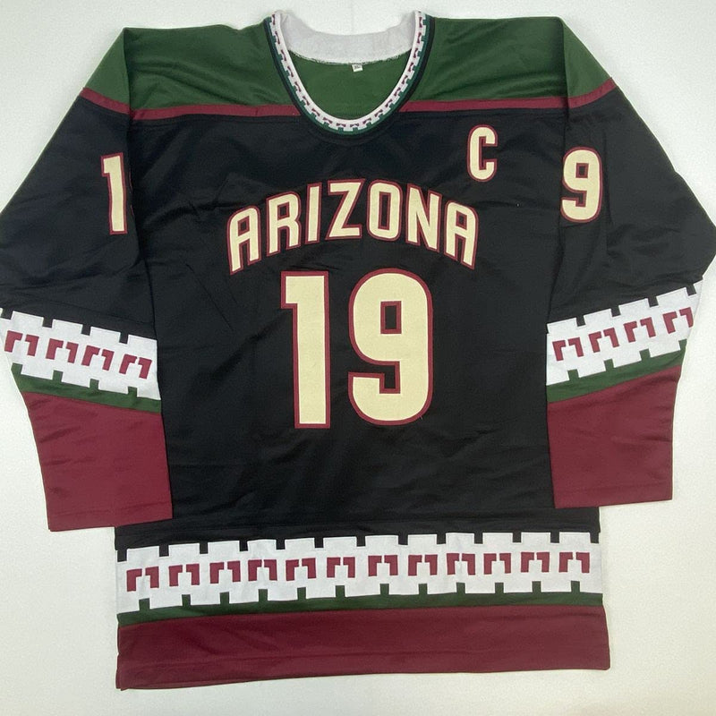 Autographed/Signed Shane Doan Arizona Black Hockey Jersey Beckett BAS COA