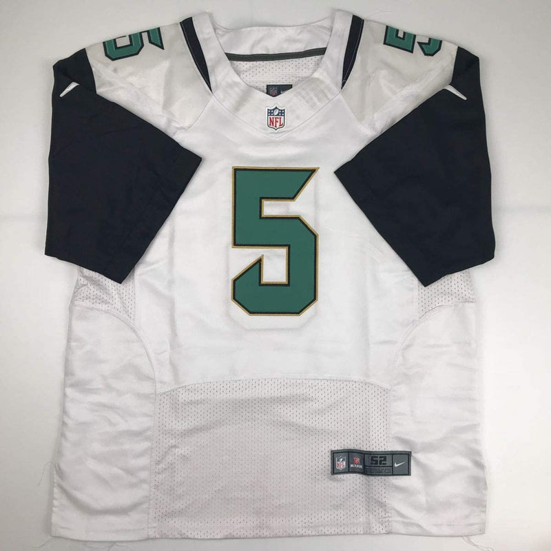 Autographed/Signed Blake Bortles Jacksonville White Football Jersey Beckett BAS COA