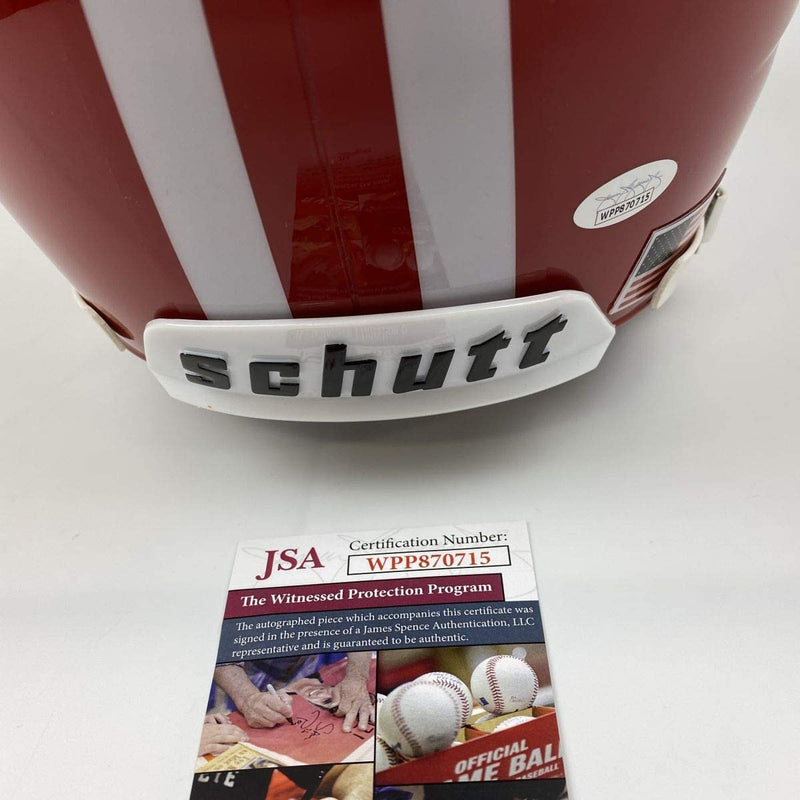 Autographed/Signed Ron Dayne 99 H Wisconsin Badgers Full Size FS F/S Replica College Football Helmet JSA COA