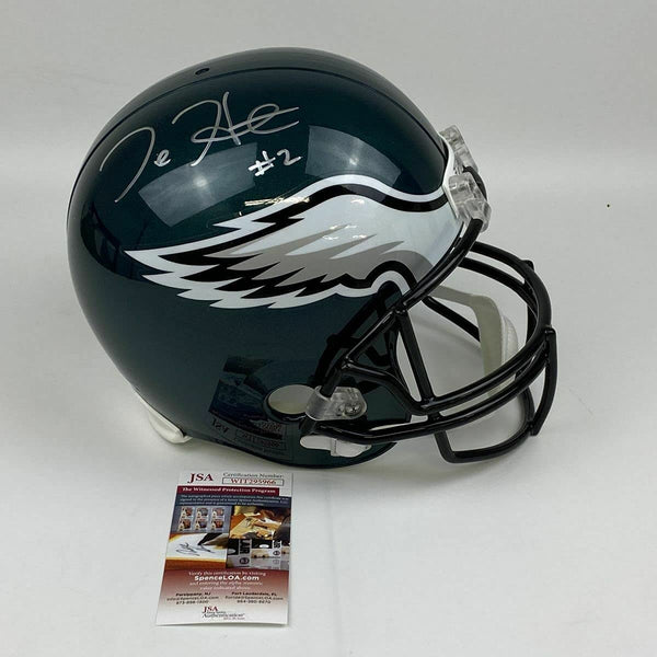 Autographed/Signed Jalen Hurts Philadelphia Eagles Full Size FS F/S Replica Football Helmet JSA COA