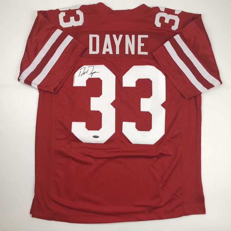 Autographed/Signed Ron Dayne Wisconsin Red College Football Jersey Tristar COA