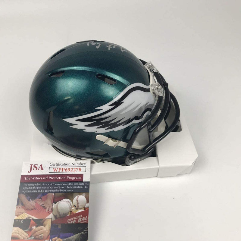 Autographed/Signed Fletcher Cox Philadelphia Eagles Super Bowl 52 LII Mini Football Helmet JSA COA