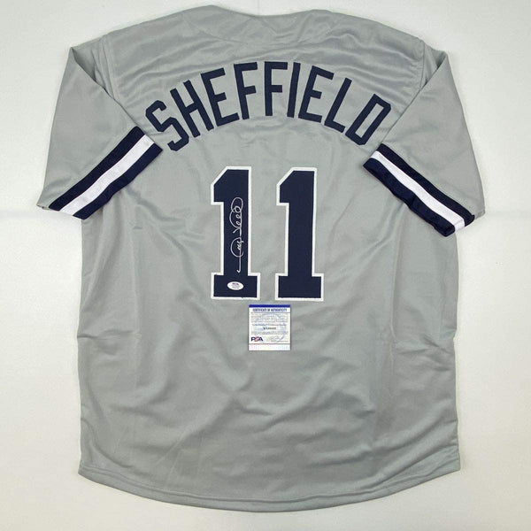 Autographed/Signed Gary Sheffield New York Grey Baseball Jersey PSA/DNA COA
