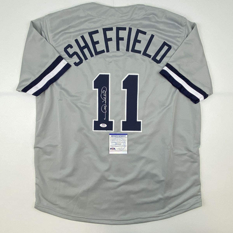 Autographed/Signed Gary Sheffield New York Grey Baseball Jersey PSA/DNA COA