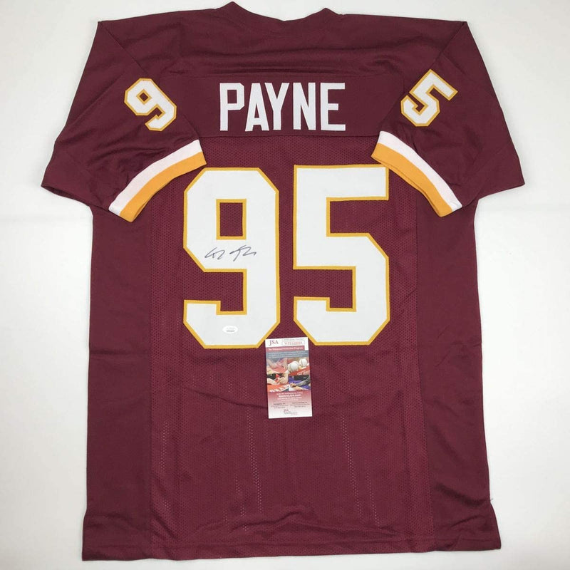 Autographed/Signed Daron Payne Washington Burgundy Football Jersey JSA COA