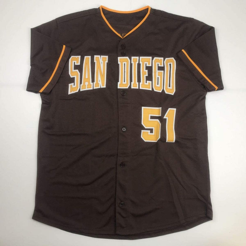 Autographed/Signed Trevor Hoffman HOF 18 San Diego Brown Baseball Jersey JSA COA