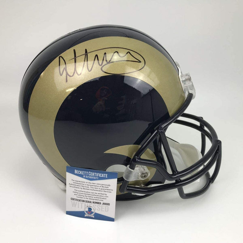 Autographed/Signed Todd Gurley II Los Angeles LA Rams Full Size FS F/S Replica Football Helmet Beckett BAS COA