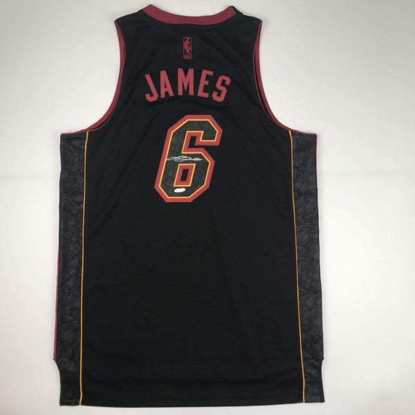 Autographed/Signed LeBron James Miami Heat Black Limited Edition Basketball Jersey Upper Deck UDA COA