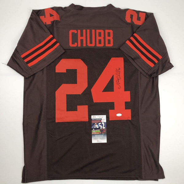 Autographed/Signed Nick Chubb Cleveland Color Rush Football Jersey JSA COA