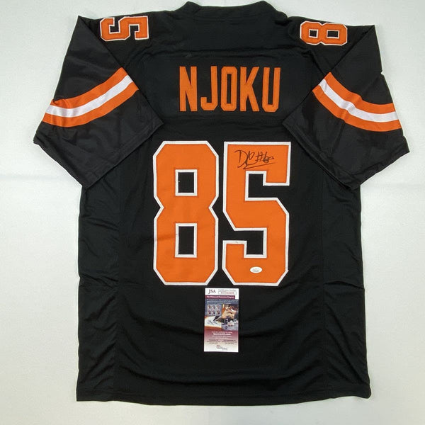 Autographed/Signed David Njoku Cleveland Football Black Jersey JSA COA