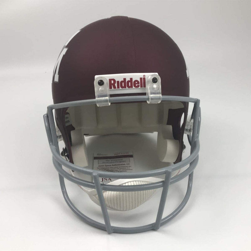 Autographed/Signed Johnny Manziel 12 Heisman Texas A&M Aggies Full Size FS F/S Replica College Football Helmet JSA COA