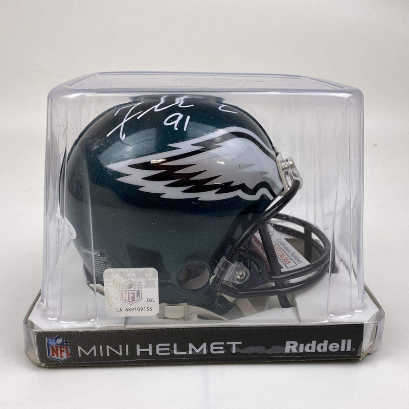Autographed/Signed Fletcher Cox Philadelphia Eagles Mini Football Helmet JSA COA